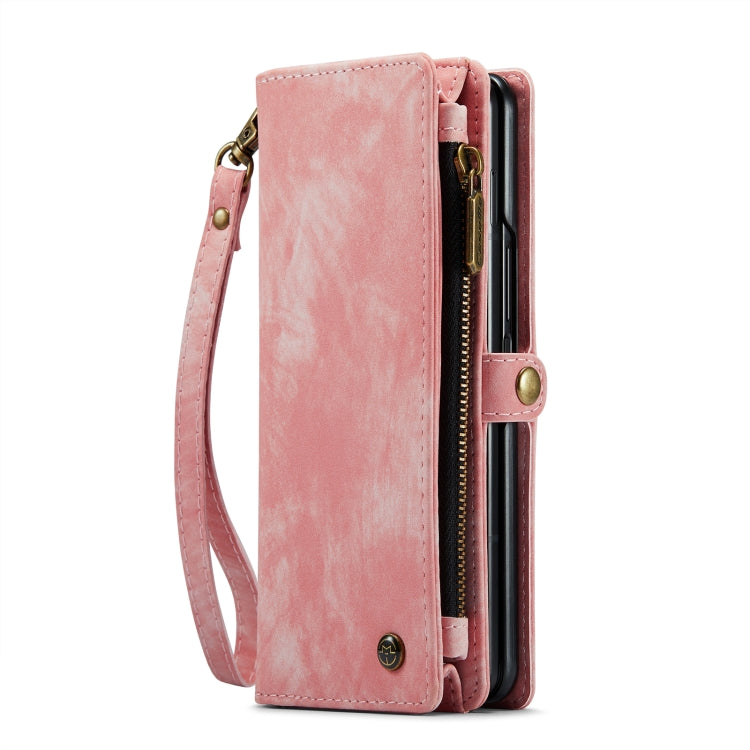 For Samsung Galaxy Z Fold4 CaseMe 008 Detachable Multifunctional Leather Phone Case(Pink)