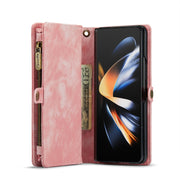 For Samsung Galaxy Z Fold4 CaseMe 008 Detachable Multifunctional Leather Phone Case(Pink)