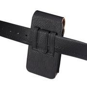 For 6.7-6.9 inch Mobile Phone Cowhide Texture Oxford Cloth Waist Bag(Black)
