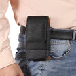 For 7.0 inch Mobile Phone Cowhide Texture Oxford Cloth Waist Bag(Black) -  by PMC TechLife | Online Shopping South Africa | PMC TechLife | Buy Now Pay Later Mobicred