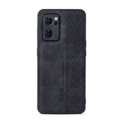 For OPPO Reno7 5G AZNS 3D Embossed Skin Feel Phone Case(Black)