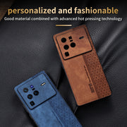 For vivo X80 Pro AZNS 3D Embossed Skin Feel Phone Case(Brown)