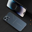 For iPhone 14 Pro R-JUST RJ52 3-Line Style Metal TPU Shockproof Phone Case(Blue) - iPhone 14 Pro Cases by R-JUST | Online Shopping South Africa | PMC TechLife