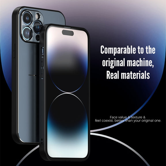 For iPhone 14 Pro R-JUST RJ52 3-Line Style Metal TPU Shockproof Phone Case(Blue)