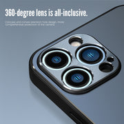 For iPhone 14 Pro R-JUST RJ52 3-Line Style Metal TPU Shockproof Phone Case(Blue)