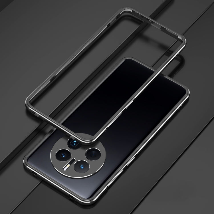 For Huawei Mate 50 Pro LK Aurora Metal Phone Frame with Lens Cover(Black Silver)