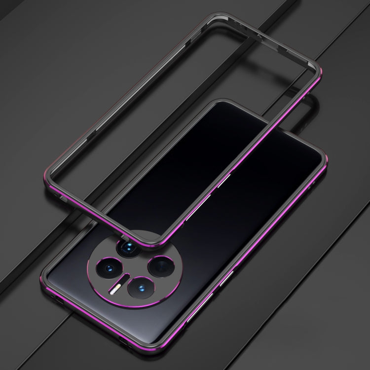 For Huawei Mate 50 Pro LK Aurora Metal Phone Frame with Lens Cover(Black Purple)