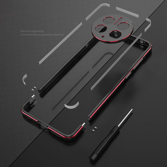 For Huawei Mate 50 Pro LK Aurora Metal Phone Frame with Lens Cover(Black Purple)