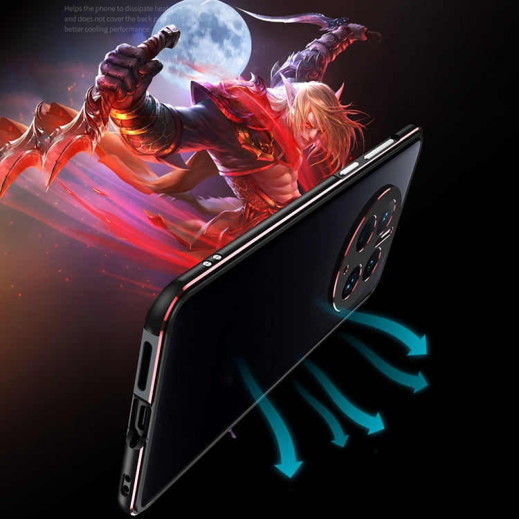 For Huawei Mate 50 Pro LK Aurora Metal Phone Frame with Lens Cover(Black Purple)