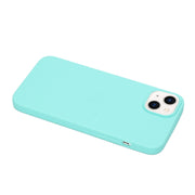 For iPhone 14 Plus Solid Color Frosted Silicone Phone Case(Light Blue)