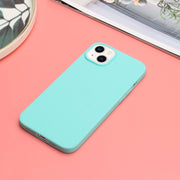 For iPhone 14 Plus Solid Color Frosted Silicone Phone Case(Light Blue)