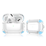 For AirPods Pro 2 Dual-color PC Shockproof Earphone Case with Hook(Sky Blue)