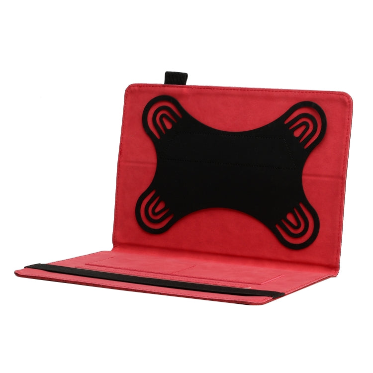 For 8 inch Life Tree Pattern Flip Universal Leather Tablet Case(Red)