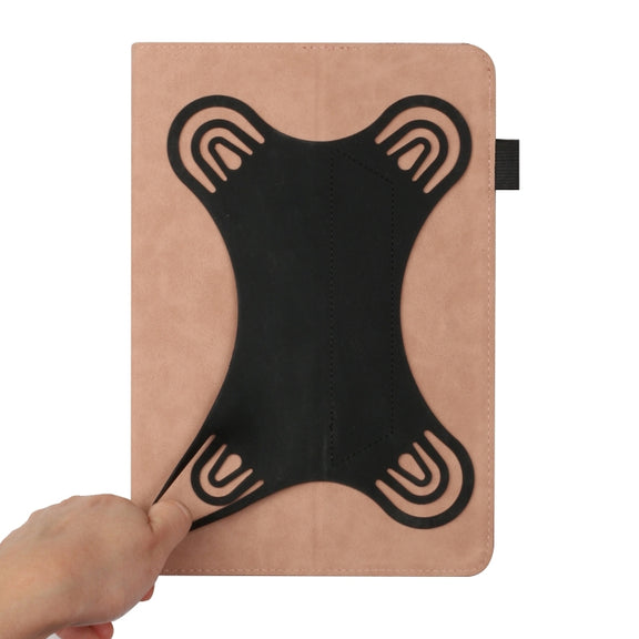For 8 inch Life Tree Pattern Flip Universal Leather Tablet Case(Rose Gold)