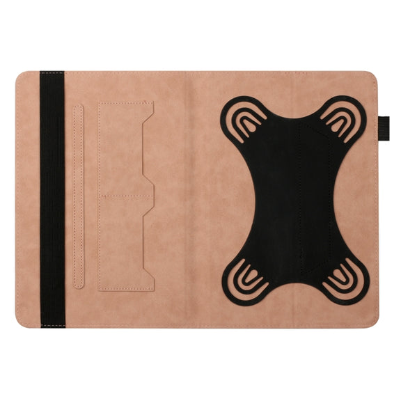 For 10 inch Life Tree Pattern Flip Universal Leather Tablet Case(Rose Gold)