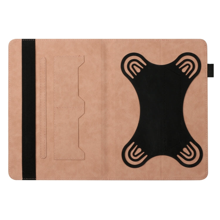 For 10 inch Life Tree Pattern Flip Universal Leather Tablet Case(Rose Gold)