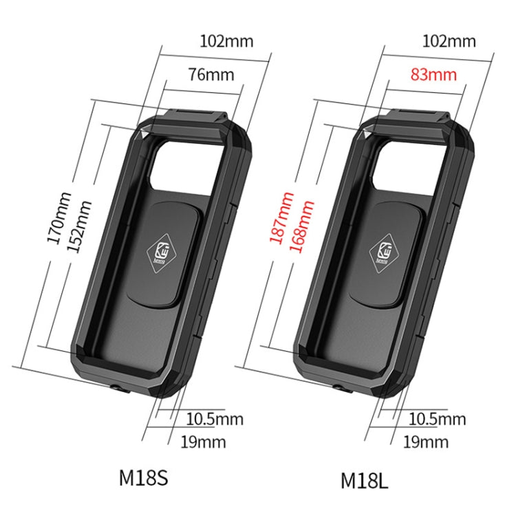 Kewig M18S-QD Motorcycle / Bicycle Water-resistant Quick Release Mobile Phone Holder