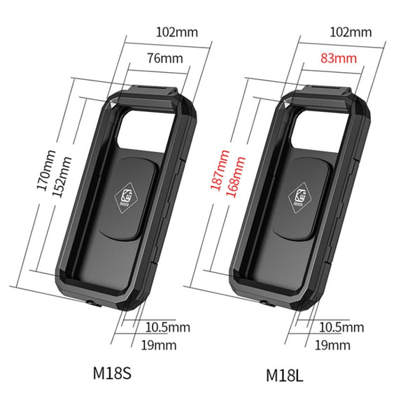 Kewig M18S-QD Motorcycle / Bicycle Water-resistant Quick Release Mobile Phone Holder