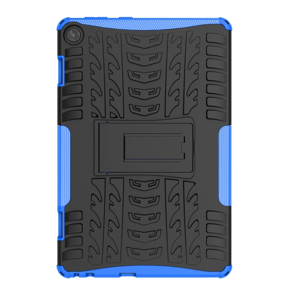 For Lenovo Tab M10 3rd Gen Tire Texture TPU + PC Tablet Case with Holder(Blue)