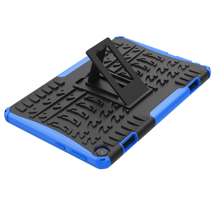 For Lenovo Tab M10 3rd Gen Tire Texture TPU + PC Tablet Case with Holder(Blue)