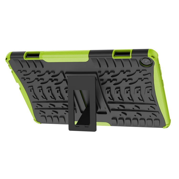 For Lenovo Tab M10 3rd Gen Tire Texture TPU + PC Tablet Case with Holder(Green)