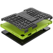 For Lenovo Tab M10 3rd Gen Tire Texture TPU + PC Tablet Case with Holder(Green)