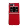 For Motorola Moto Razr 2022 Genuine Leather Luolai Series Nano Plating Phone Case(Red) - Motorola Cases by PMC TechLife | Online Shopping South Africa | PMC TechLife | Buy Now Pay Later Mobicred