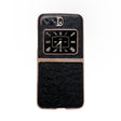 For Motorola Moto Razr 2022 Genuine Leather Ostrich Texture Nano Plating Phone Case(Black) - free shipping - PMC TechLife - Order now!