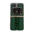 For Motorola Moto Razr 2022 Genuine Leather Weilai Series Nano Plating Phone Case(Green) - Motorola Cases by PMC TechLife | Online Shopping South Africa | PMC TechLife | Buy Now Pay Later Mobicred