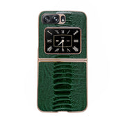For Motorola Moto Razr 2022 Genuine Leather Weilai Series Nano Plating Phone Case(Green)