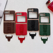 For Motorola Moto Razr 2022 Genuine Leather Weilai Series Nano Plating Phone Case(Red)