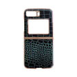For Motorola Moto Razr 2022 Crocodile Texture Genuine Leather Nano Electroplating Phone Case(Dark Green) - Motorola Cases by PMC TechLife | Online Shopping South Africa | PMC TechLife | Buy Now Pay Later Mobicred