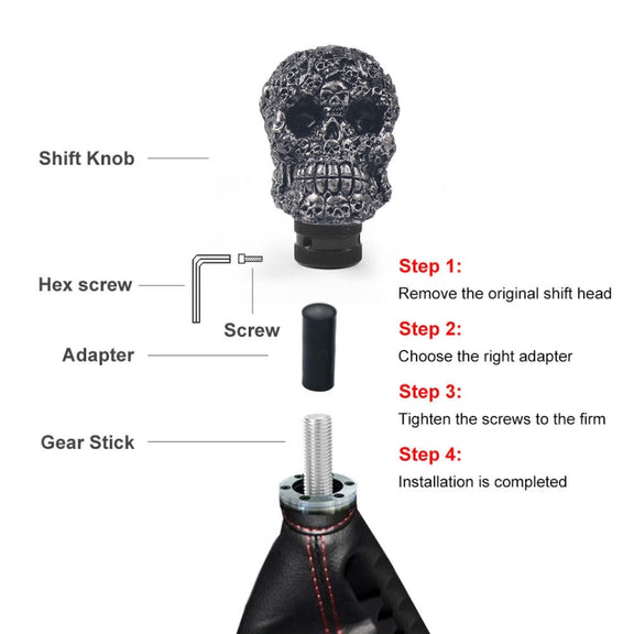 Car Skull Manual Shift Lever Gear Head(Creamy-white)