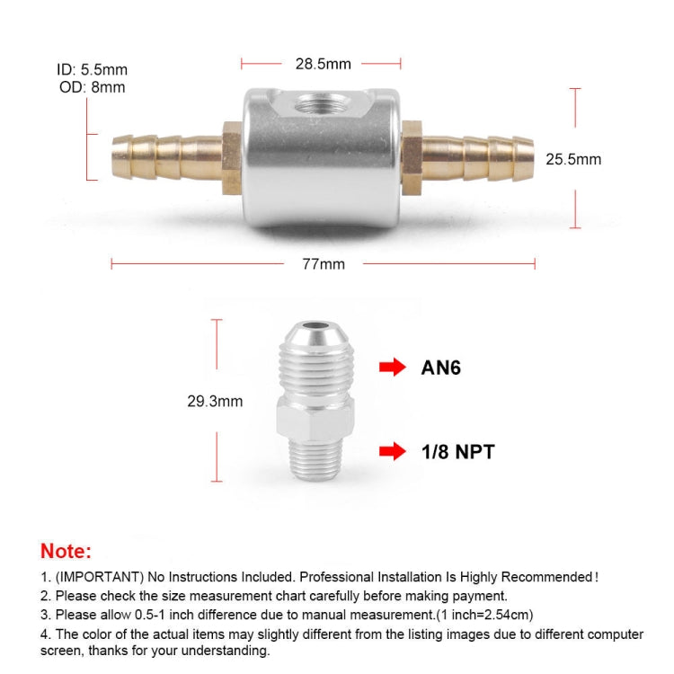 Universal Car 1/8 NPT 0-160 psi Fuel Pressure Gauge with Adaptor