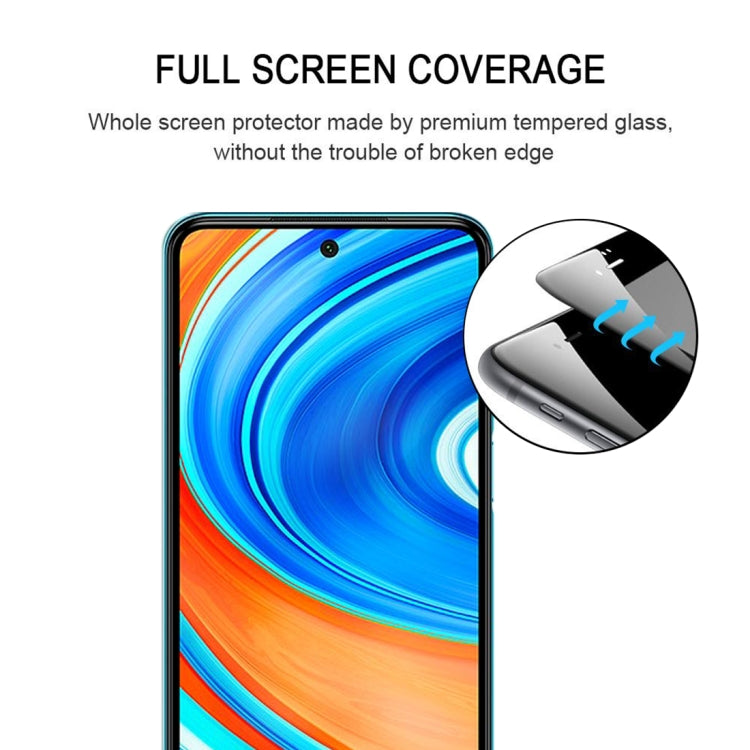 For Xiaomi Redmi Note 9 Pro Max 9H Surface Hardness 2.5D Full Glue Full Screen Tempered Glass Film