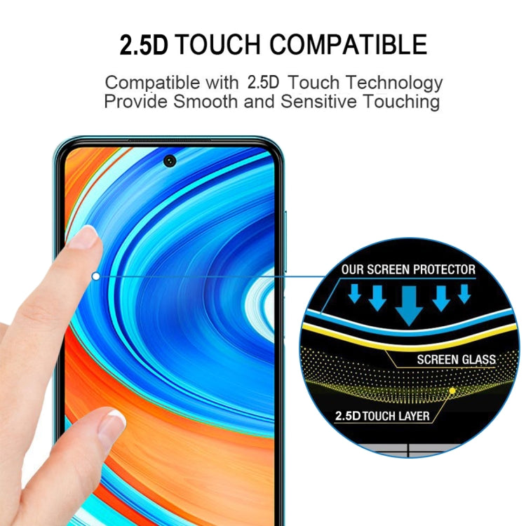 For Xiaomi Redmi Note 9 Pro Max 9H Surface Hardness 2.5D Full Glue Full Screen Tempered Glass Film