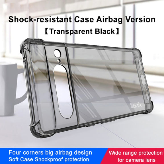 For Google Pixel 7 Pro imak Shockproof Airbag TPU Phone Case(Transparent Black)