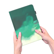 For Lenovo Tab M7 3rd Gen Watercolor Pattern Flip Leather Tablet Case(Cyan Green)