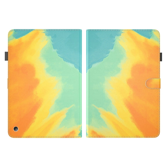 For Amazon Kindle Fire 7 2022 Watercolor Pattern Flip Leather Tablet Case(Autumn Leaves)