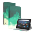 For Amazon Kindle Fire 7 2022 Watercolor Pattern Flip Leather Tablet Case(Cyan Green) - Amazon by PMC TechLife | Online Shopping South Africa | PMC TechLife | Buy Now Pay Later Mobicred
