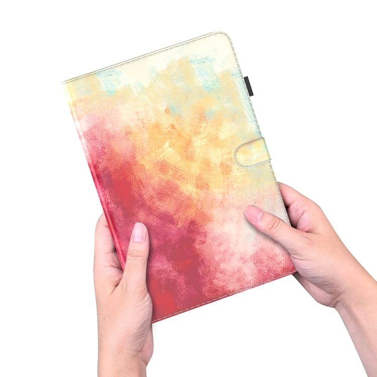 For Amazon Kindle Fire 7 2022 Watercolor Pattern Flip Leather Tablet Case(Spring Cherry)
