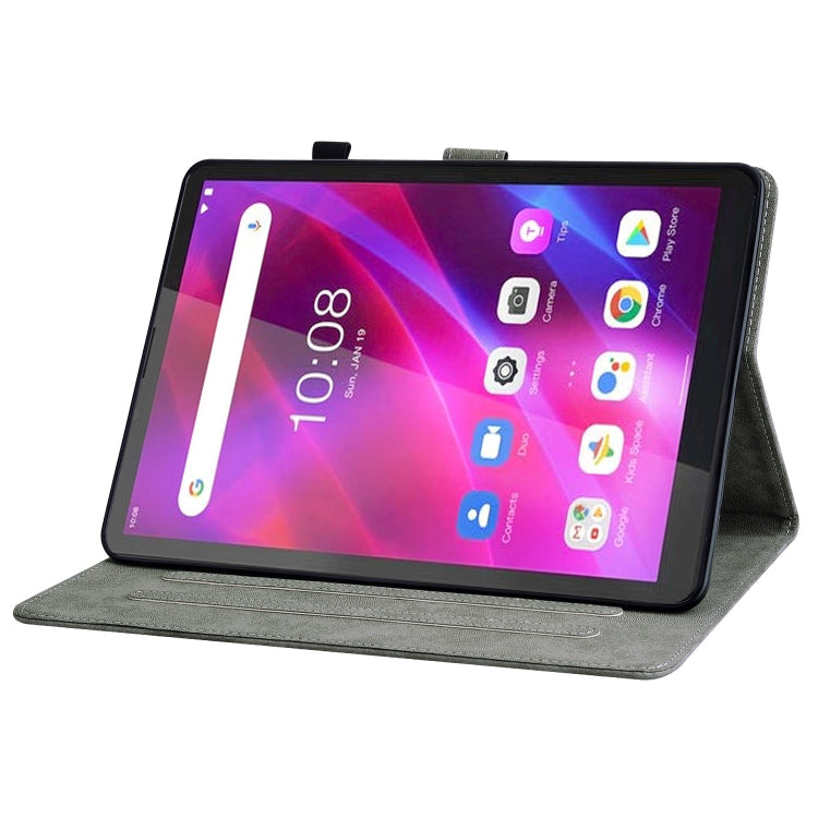 For Lenovo Tab M7 3rd Gen Tiger Pattern Flip Leather Tablet Case(Red)