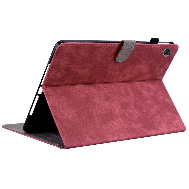 For Lenovo Tab M7 3rd Gen Tiger Pattern Flip Leather Tablet Case(Red)