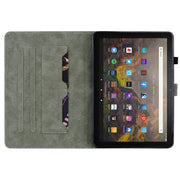For Amazon Kindle Fire 7 2022 Tiger Pattern Flip Leather Tablet Case(Dark Blue)