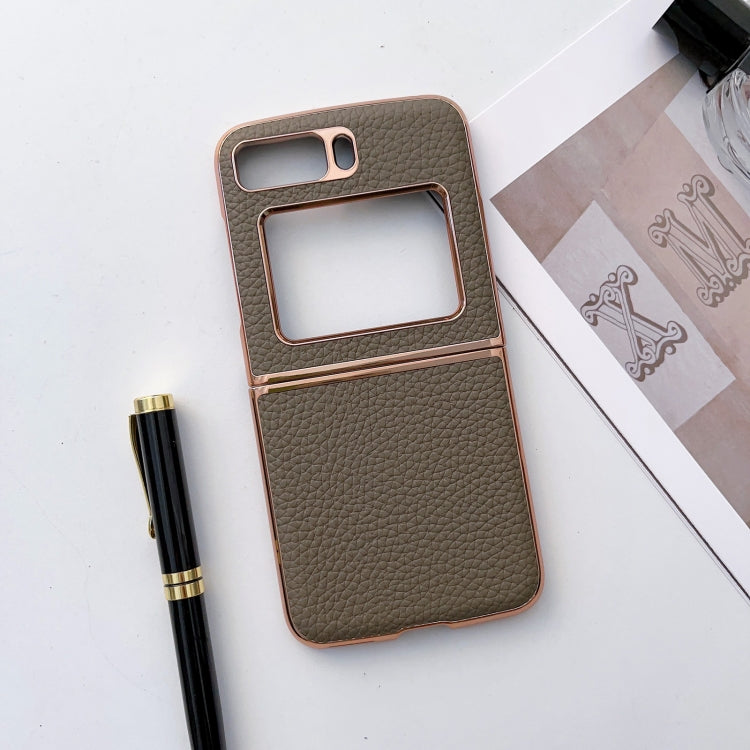 For Motorola Moto Razr 2022 Star Series Nano Electroplating PU Phone Case(Elephant Grey)