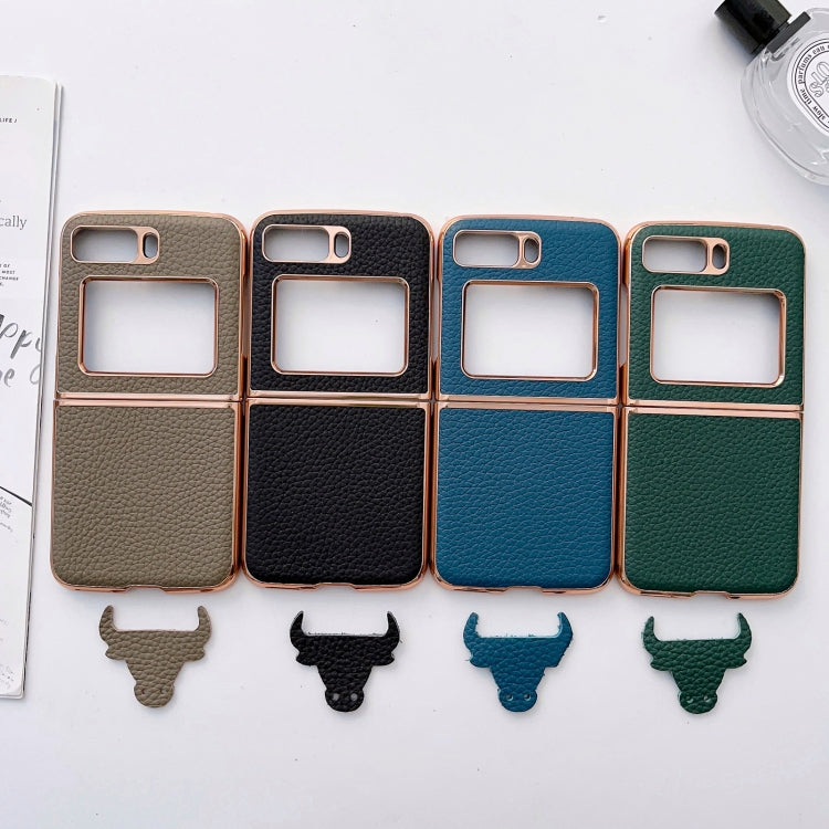 For Motorola Moto Razr 2022 Star Series Nano Electroplating PU Phone Case(Elephant Grey)