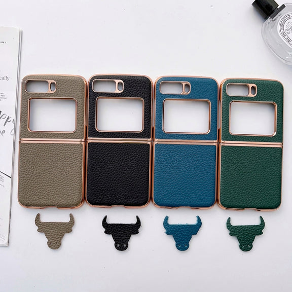 For Motorola Moto Razr 2022 Star Series Nano Electroplating PU Phone Case(Elephant Grey)