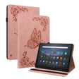 For Amazon Kindle Fire 7 2022 Butterfly Flower Embossed Leather Tablet Case(Rose Gold) - Amazon by PMC TechLife | Online Shopping South Africa | PMC TechLife | Buy Now Pay Later Mobicred