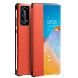 For Huawei P40 QIALINO Litchi Texture Side Window View Leather Phone Case(Orange) - free shipping - PMC TechLife - Order now!