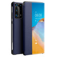 For Huawei P40 QIALINO Litchi Texture Side Window View Leather Phone Case(Blue) - Huawei Cases by QIALINO | Online Shopping South Africa | PMC TechLife | Buy Now Pay Later Mobicred